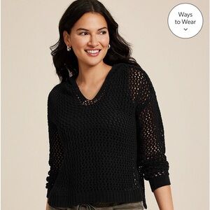 Maurice’s open stitch hooded pullover NWT